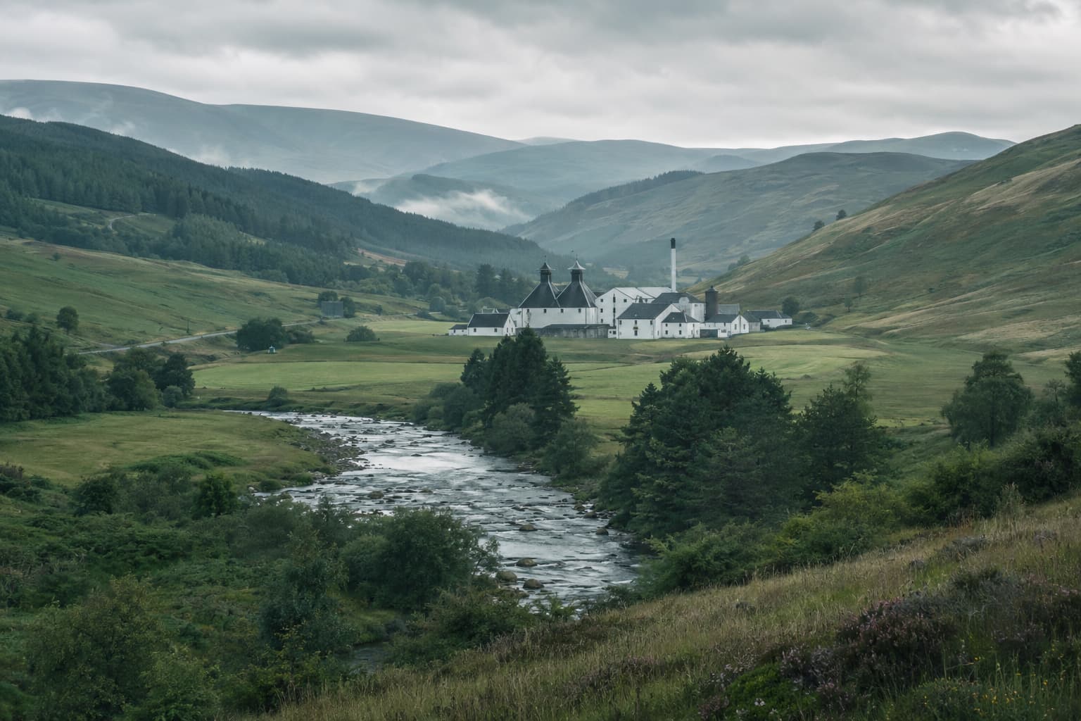 The Speyside countryside near Elgin, Scotland, home to Linkwood Distillery